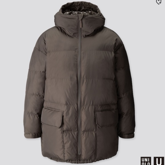 MEN U WARM PADDED OVERSIZED PUFFER COAT OLIVE XXS